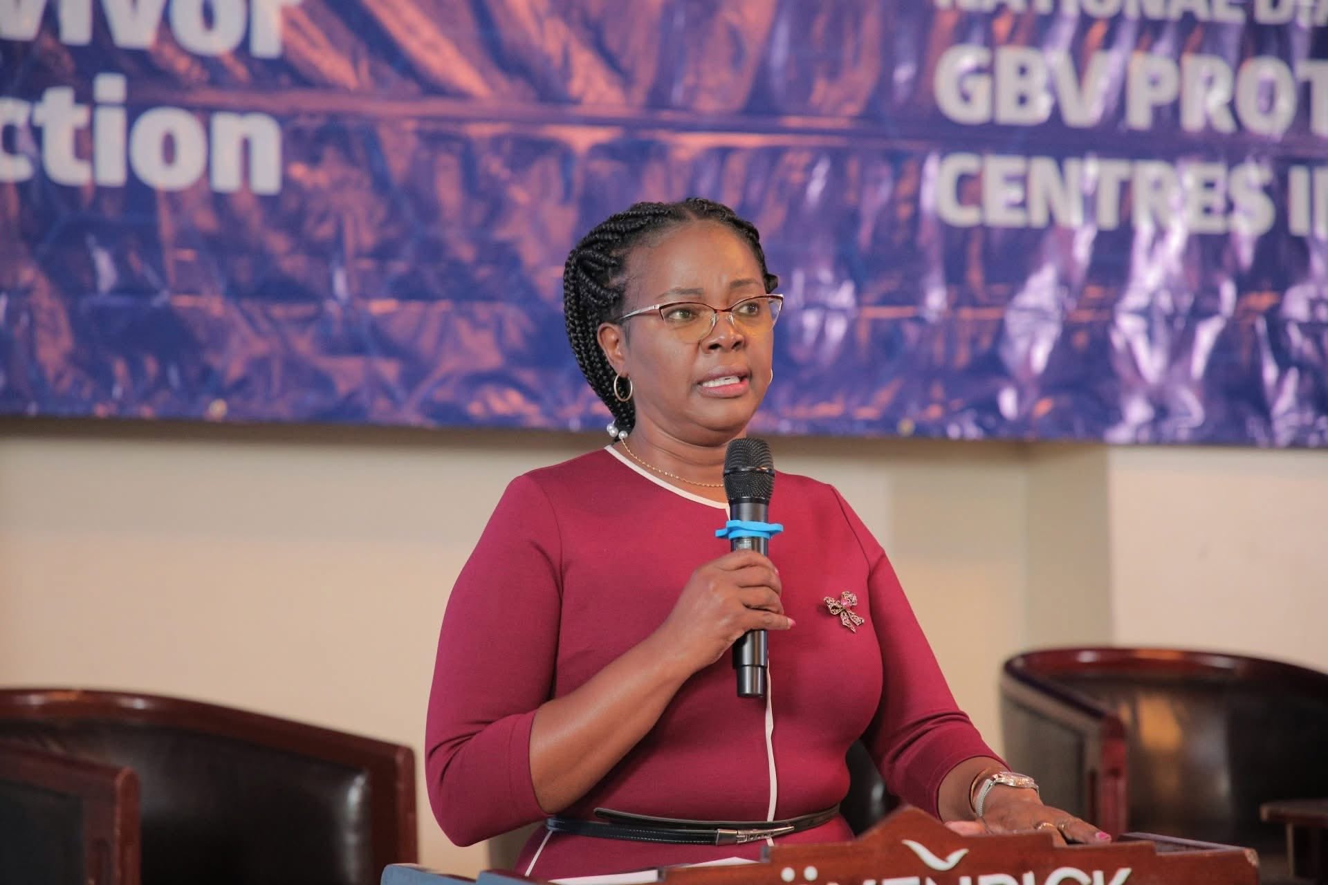 Principal Secretary Anne Wang'ombe at the GBV National Dialogue